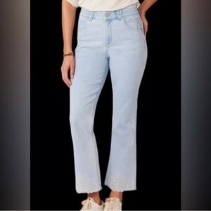 Democracy Light Blue Flare Jeans with Embellishments